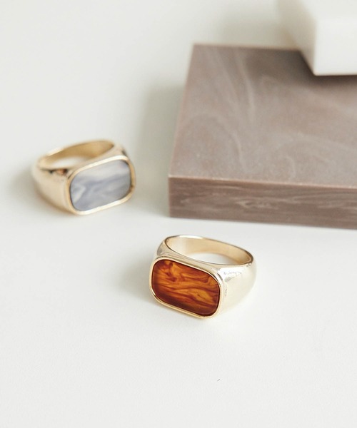 ROPE' PICNIC（ロペピクニック）の「マーブルカラーリング（リング・レディース・ブラウン/グレー/イエロー系その他・FREE）」の2枚目の写真