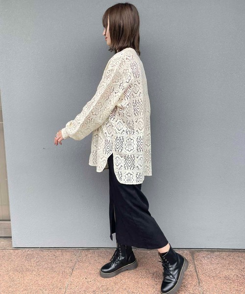 byYOUANCE（バイユアンス）の「レースバンドカラーシャツ（シャツ/ブラウス・レディース・ホワイト/ブラック・FREE）」の4枚目の写真