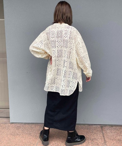 byYOUANCE（バイユアンス）の「レースバンドカラーシャツ（シャツ/ブラウス・レディース・ホワイト/ブラック・FREE）」の5枚目の写真