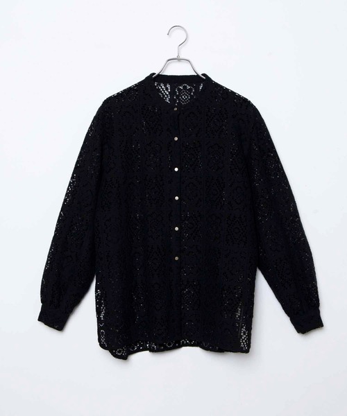 byYOUANCE（バイユアンス）の「レースバンドカラーシャツ（シャツ/ブラウス・レディース・ホワイト/ブラック・FREE）」の9枚目の写真