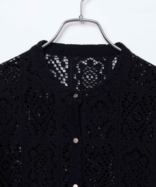 byYOUANCE（バイユアンス）の「レースバンドカラーシャツ（シャツ/ブラウス・レディース・ホワイト/ブラック・FREE）」の11枚目の写真