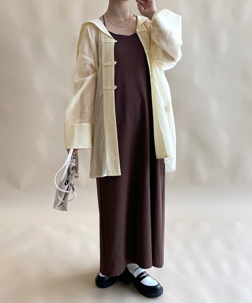 w closet（ダブルクローゼット）の「セーラー衿チャイナボタンシャツ（シャツ/ブラウス・レディース・ブラウン/アイボリー/グリーン・FREE）」の16枚目の写真