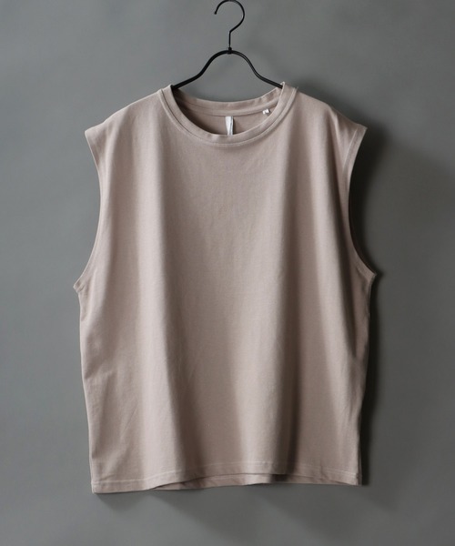SITRY（シトリー）の「Big silhouette seed stitch vest×wide T-shirt/ビッグシルエット 鹿の子ベスト×ワイドTシャツ（ベスト・メンズ・グレイッシュベージュ/ブラック/ベージュ/ブラウン/カーキ・XL/M/L）」の6枚目の写真