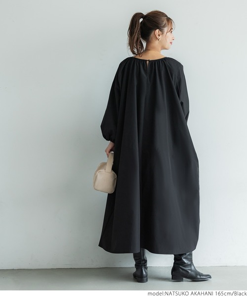 coca（coca）（コカ）の「長袖ボリュームスリーブワンピース（ワンピース・レディース・ブラック/ピンク系その他・ONE SIZE）」の4枚目の写真