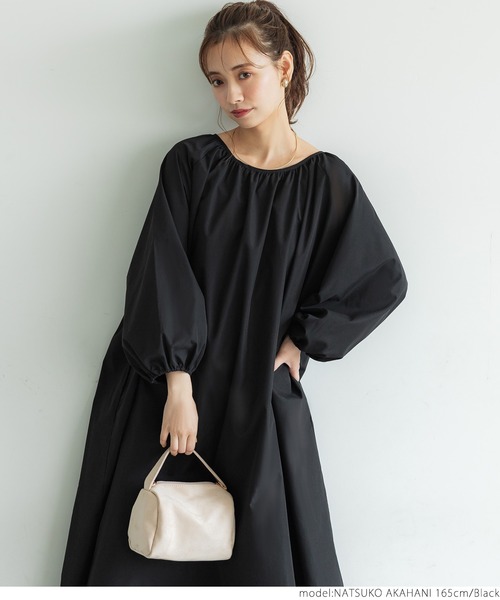 coca（coca）（コカ）の「長袖ボリュームスリーブワンピース（ワンピース・レディース・ブラック/ピンク系その他・ONE SIZE）」の5枚目の写真