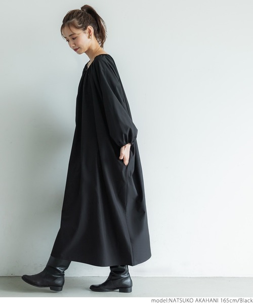 coca（coca）（コカ）の「長袖ボリュームスリーブワンピース（ワンピース・レディース・ブラック/ピンク系その他・ONE SIZE）」の6枚目の写真
