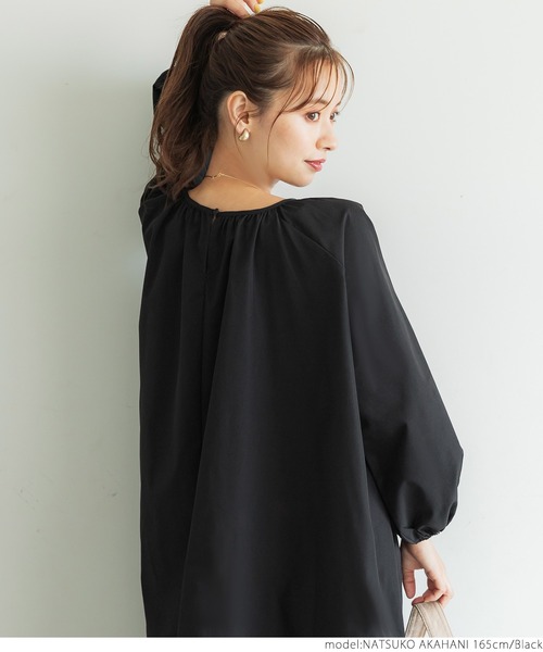 coca（coca）（コカ）の「長袖ボリュームスリーブワンピース（ワンピース・レディース・ブラック/ピンク系その他・ONE SIZE）」の7枚目の写真