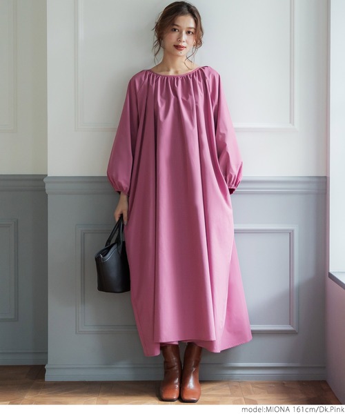 coca（coca）（コカ）の「長袖ボリュームスリーブワンピース（ワンピース・レディース・ブラック/ピンク系その他・ONE SIZE）」の8枚目の写真