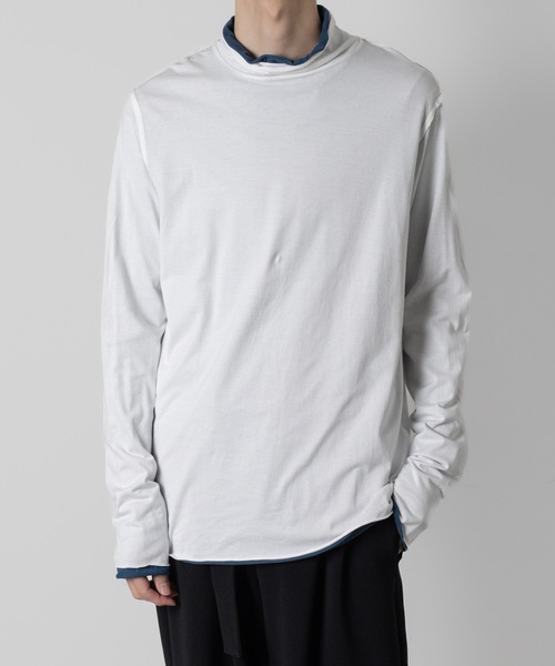 ATTACHMENT(アタッチメント)の「80/2 度詰天竺レイヤード ハイネック L/S TEE / 80/2 TIGHT TENSION JERSEY LAYERED HIGHNECK L/S TEE(Tシャツ/カットソー・メンズ・ホワイト/ブラック/オフホワイト・1/2/3)」の4枚目の写真