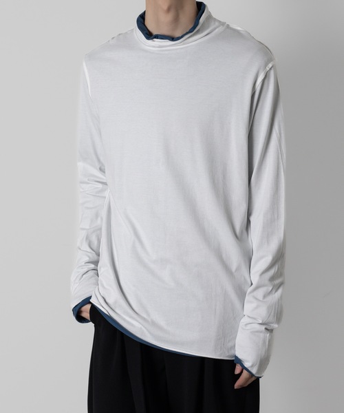 ATTACHMENT(アタッチメント)の「80/2 度詰天竺レイヤード ハイネック L/S TEE / 80/2 TIGHT TENSION JERSEY LAYERED HIGHNECK L/S TEE(Tシャツ/カットソー・メンズ・ホワイト/ブラック/オフホワイト・1/2/3)」の5枚目の写真