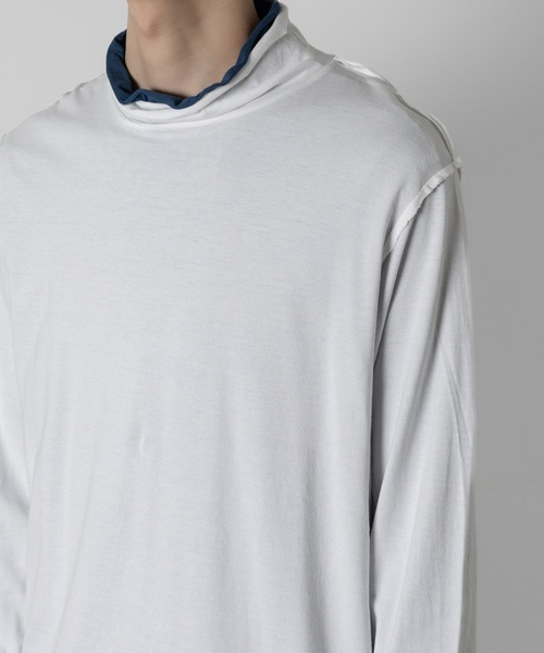 ATTACHMENT(アタッチメント)の「80/2 度詰天竺レイヤード ハイネック L/S TEE / 80/2 TIGHT TENSION JERSEY LAYERED HIGHNECK L/S TEE(Tシャツ/カットソー・メンズ・ホワイト/ブラック/オフホワイト・1/2/3)」の8枚目の写真