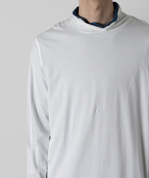 ATTACHMENT(アタッチメント)の「80/2 度詰天竺レイヤード ハイネック L/S TEE / 80/2 TIGHT TENSION JERSEY LAYERED HIGHNECK L/S TEE(Tシャツ/カットソー・メンズ・ホワイト/ブラック/オフホワイト・1/2/3)」の9枚目の写真