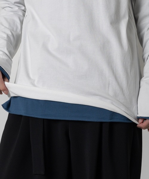 ATTACHMENT(アタッチメント)の「80/2 度詰天竺レイヤード ハイネック L/S TEE / 80/2 TIGHT TENSION JERSEY LAYERED HIGHNECK L/S TEE(Tシャツ/カットソー・メンズ・ホワイト/ブラック/オフホワイト・1/2/3)」の11枚目の写真