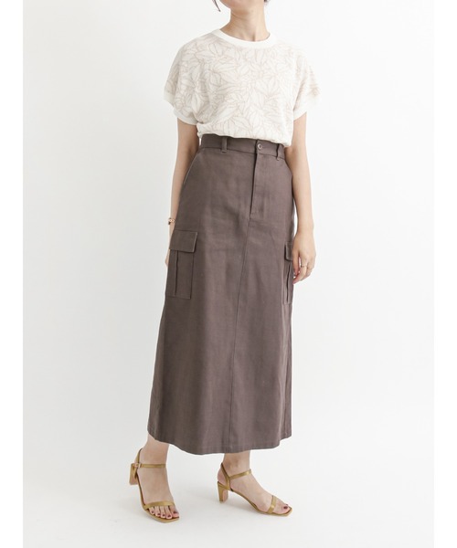 Te chichi（テチチ）の「リーフパターンジャカードニット（ニット/セーター・レディース・オフホワイト/ベージュ/チャコール・ﾌﾘ-）」の6枚目の写真