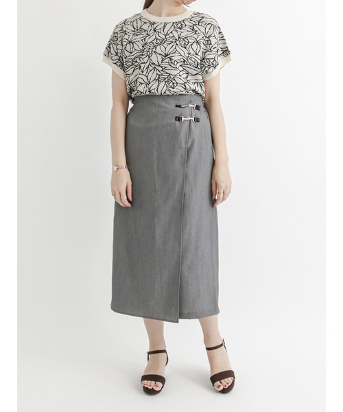 Te chichi（テチチ）の「リーフパターンジャカードニット（ニット/セーター・レディース・オフホワイト/ベージュ/チャコール・ﾌﾘ-）」の7枚目の写真