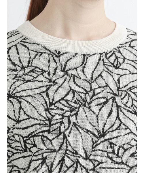 Te chichi（テチチ）の「リーフパターンジャカードニット（ニット/セーター・レディース・オフホワイト/ベージュ/チャコール・ﾌﾘ-）」の10枚目の写真