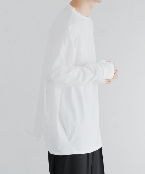 epnok(エプノック)の「タックオーバーロンTee(Tシャツ/カットソー・メンズ・ブラック/ブラウン/オフホワイト/ダークカーキ/グレイッシュベージュ・SMALL/MEDIUM/LARGE)」の17枚目の写真