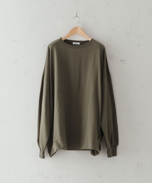 epnok(エプノック)の「タックオーバーロンTee(Tシャツ/カットソー・メンズ・ブラック/ブラウン/オフホワイト/ダークカーキ/グレイッシュベージュ・SMALL/MEDIUM/LARGE)」の15枚目の写真