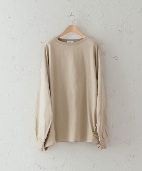 epnok(エプノック)の「タックオーバーロンTee(Tシャツ/カットソー・メンズ・ブラック/ブラウン/オフホワイト/ダークカーキ/グレイッシュベージュ・SMALL/MEDIUM/LARGE)」の13枚目の写真