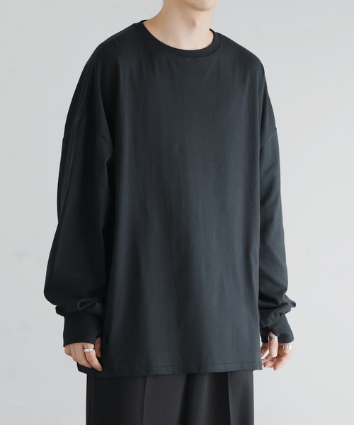 epnok(エプノック)の「タックオーバーロンTee(Tシャツ/カットソー・メンズ・ブラック/ブラウン/オフホワイト/ダークカーキ/グレイッシュベージュ・SMALL/MEDIUM/LARGE)」の8枚目の写真