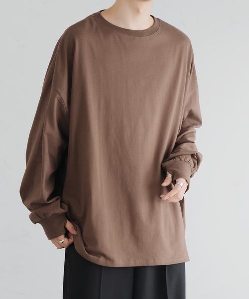 epnok(エプノック)の「タックオーバーロンTee(Tシャツ/カットソー・メンズ・ブラック/ブラウン/オフホワイト/ダークカーキ/グレイッシュベージュ・SMALL/MEDIUM/LARGE)」の10枚目の写真