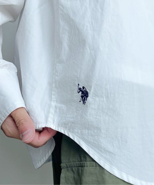 U.S. POLO ASSN.（ユーエスポロアッスン）の「1ポイント刺繍ブロード長袖シャツ（シャツ/ブラウス・メンズ・ホワイト/ブラック/ベージュ/ネイビー/ブルー・LARGE/MEDIUM）」の12枚目の写真