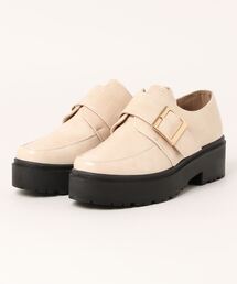 HK VIVIAMO ビビアモセレクト クロコデザインプラットフォームバックルシューズ