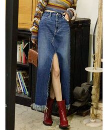 EVRIS | スリットロングデニムスカート(デニムスカート)