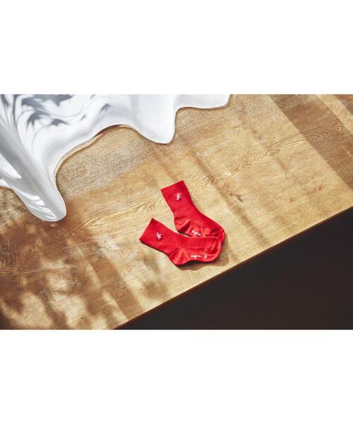 agnes b.（アニエスベー）の「AB43 E CHAUSSETTE キッズ b.ロゴソックス（ソックス/靴下・キッズ・レッド系その他・1/2/3）」の3枚目の写真