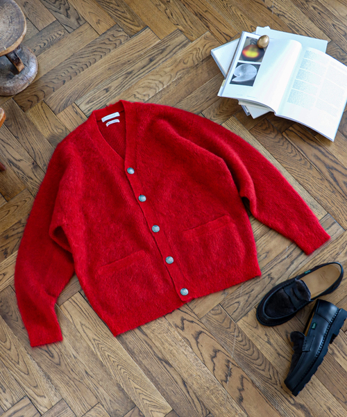 JOURNAL STANDARD（ジャーナルスタンダード）の「モヘヤ ミックス シャギー カーディガン（カーディガン/ボレロ・メンズ・ブラック/ベージュ/レッド/コバルトブルー・MEDIUM/LARGE）」の4枚目の写真