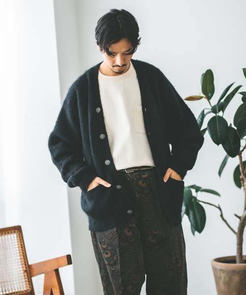 JOURNAL STANDARD（ジャーナルスタンダード）の「モヘヤ ミックス シャギー カーディガン（カーディガン/ボレロ・メンズ・ブラック/ベージュ/レッド/コバルトブルー・MEDIUM/LARGE）」の8枚目の写真