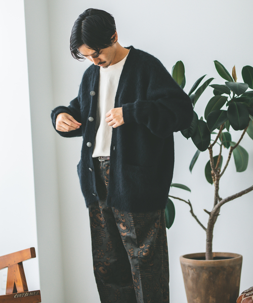 JOURNAL STANDARD（ジャーナルスタンダード）の「モヘヤ ミックス シャギー カーディガン（カーディガン/ボレロ・メンズ・ブラック/ベージュ/レッド/コバルトブルー・MEDIUM/LARGE）」の9枚目の写真