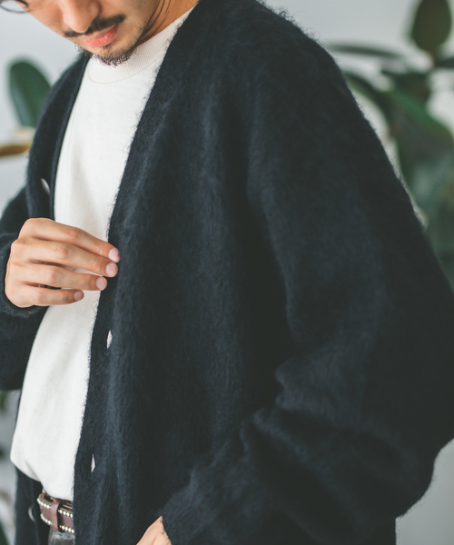 JOURNAL STANDARD（ジャーナルスタンダード）の「モヘヤ ミックス シャギー カーディガン（カーディガン/ボレロ・メンズ・ブラック/ベージュ/レッド/コバルトブルー・MEDIUM/LARGE）」の10枚目の写真