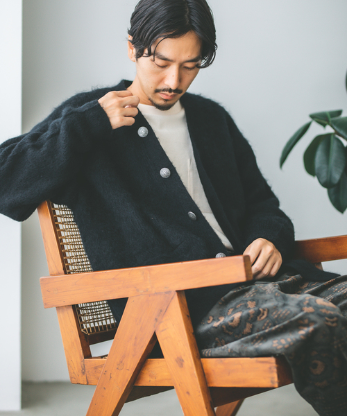 セール】モヘヤ ミックス シャギー カーディガン（カーディガン