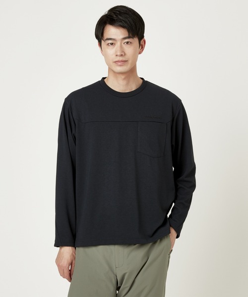Go to by mizuno（ゴートゥーバイミズノ）の「ポリスパンクイックドライクルーネックポケットシャツ［メンズ］（Tシャツ/カットソー・メンズ・ネイビー/ブラック/ホワイト・L/M/XL）」の3枚目の写真