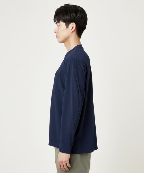 Go to by mizuno（ゴートゥーバイミズノ）の「ポリスパンクイックドライクルーネックポケットシャツ［メンズ］（Tシャツ/カットソー・メンズ・ネイビー/ブラック/ホワイト・L/M/XL）」の4枚目の写真