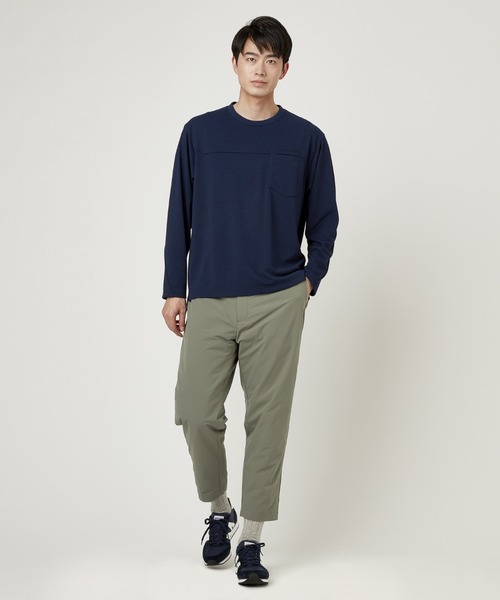 Go to by mizuno（ゴートゥーバイミズノ）の「ポリスパンクイックドライクルーネックポケットシャツ［メンズ］（Tシャツ/カットソー・メンズ・ネイビー/ブラック/ホワイト・L/M/XL）」の6枚目の写真