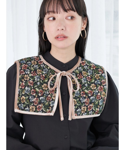 earth music&ecology（アースミュージックアンドエコロジー）の「前後2wayスクエア付け衿(BK)（付け襟・レディース・ブラック・FREE）」の3枚目の写真