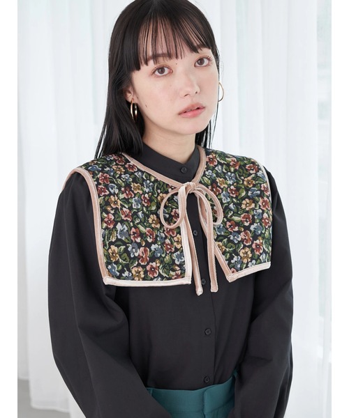 earth music&ecology（アースミュージックアンドエコロジー）の「前後2wayスクエア付け衿(BK)（付け襟・レディース・ブラック・FREE）」の4枚目の写真