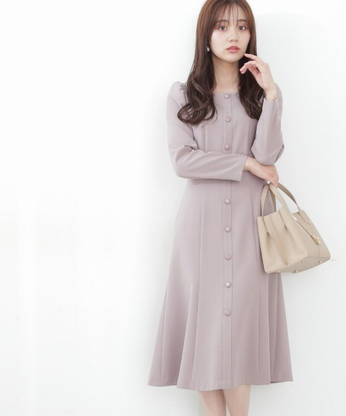 PROPORTION BODY DRESSING（プロポーションボディドレッシング）の「フロント釦マーメイドワンピース / 1212240009（ワンピース・レディース・ネイビー/ベージュ/ピンク・X-SMALL/SMALL/MEDIUM）」の3枚目の写真