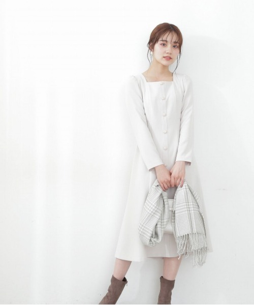 PROPORTION BODY DRESSING（プロポーションボディドレッシング）の「フロント釦マーメイドワンピース / 1212240009（ワンピース・レディース・ネイビー/ベージュ/ピンク・X-SMALL/SMALL/MEDIUM）」の5枚目の写真