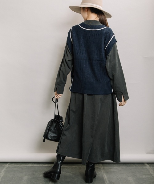 ELVENCE DEUX(エルベンスドゥ)の「ピーチスキッパーシャツOP(シャツワンピース・レディース・チャコールグレー/ベージュ・FREE)」の22枚目の写真