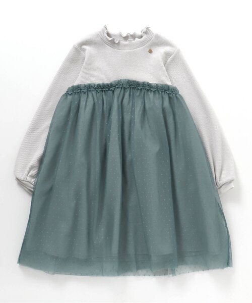 apres les cours(アプレレクール)の「【フォーマル対応】ドットチュールドッキングワンピース_アプレレクールマシェリ(ワンピース・キッズ・ピンク/グリーン・90/100/110/120/80/130/140)」の12枚目の写真