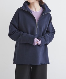 裏起毛ハーフジッププルオーバー