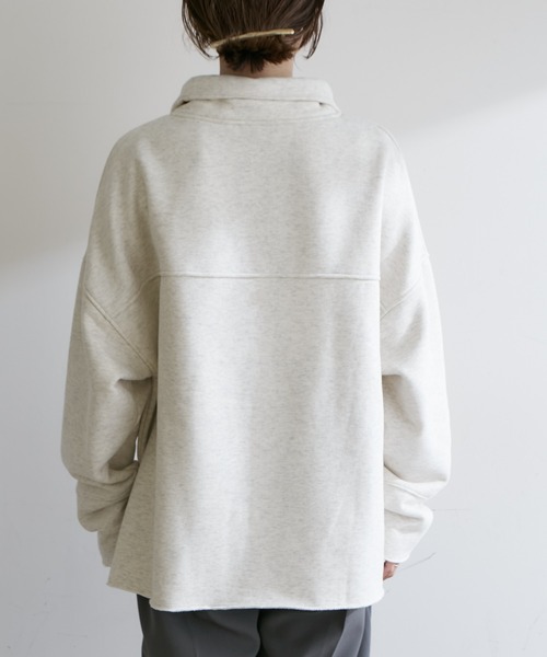 Omekashi（オメカシ）の「裏起毛ハーフジッププルオーバー（Tシャツ/カットソー・レディース・アイボリー/チャコールグレー/オフホワイト/ネイビー・FREE）」の22枚目の写真