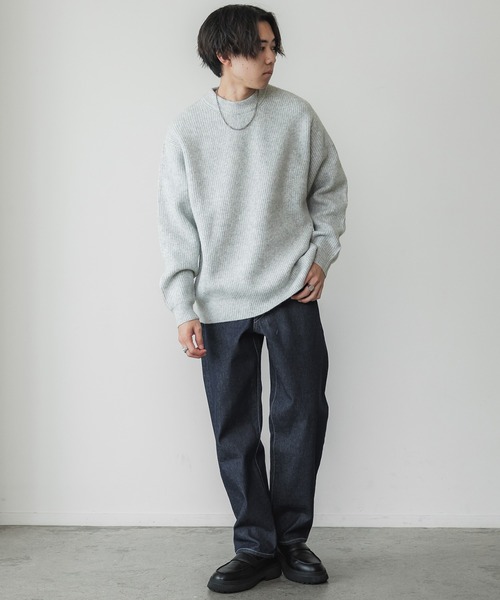 lohen BY COLOR SEAM KNIT【新品未使用】 セール】MELANGE AZE LOOSE KNIT（ニット/セーター）｜WYM LIDNM
