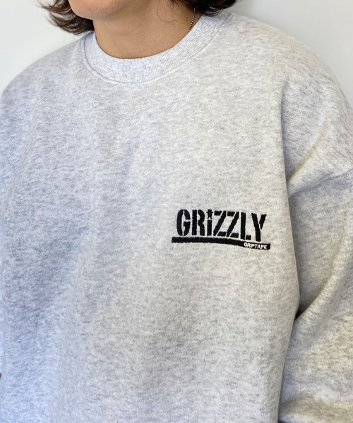 GRIZZLY(グリズリー)の「GRIZZLY/グリズリー オーバーサイズ ワッペンロゴ/裏起毛 刺繍ロゴ クルーネックスウェット/トレーナー VIGR22MS4(スウェット・メンズ・ブラック/グレー・L/XL/M)」の7枚目の写真