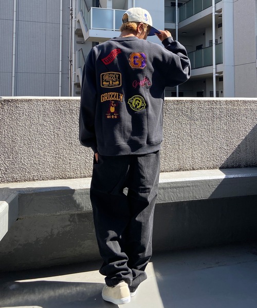 GRIZZLY(グリズリー)の「GRIZZLY/グリズリー オーバーサイズ ワッペンロゴ/裏起毛 刺繍ロゴ クルーネックスウェット/トレーナー VIGR22MS4(スウェット・メンズ・ブラック/グレー・L/XL/M)」の19枚目の写真
