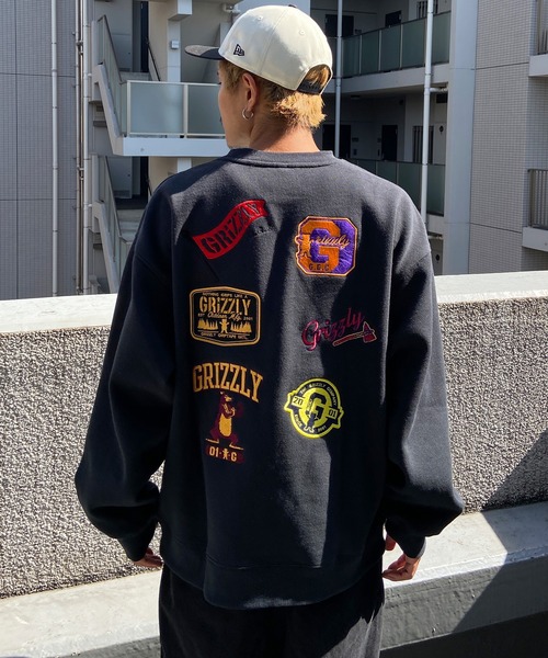 GRIZZLY(グリズリー)の「GRIZZLY/グリズリー オーバーサイズ ワッペンロゴ/裏起毛 刺繍ロゴ クルーネックスウェット/トレーナー VIGR22MS4(スウェット・メンズ・ブラック/グレー・L/XL/M)」の15枚目の写真