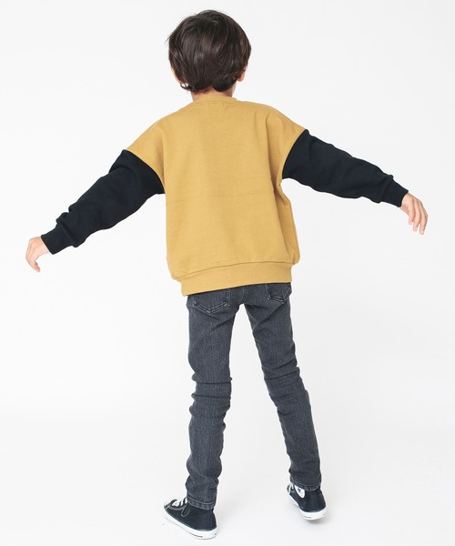 BRANSHES(ブランシェス)の「デニムポケット付きトレーナー(スウェット・キッズ・キャメル/杢グレー/ブルーグレー・150/90/140/130/120/110/100/160)」の12枚目の写真